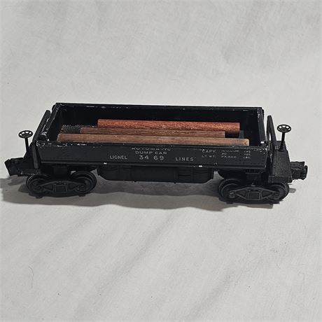 #3469 Automatic Dump Car, an O gauge model train car. Lionel