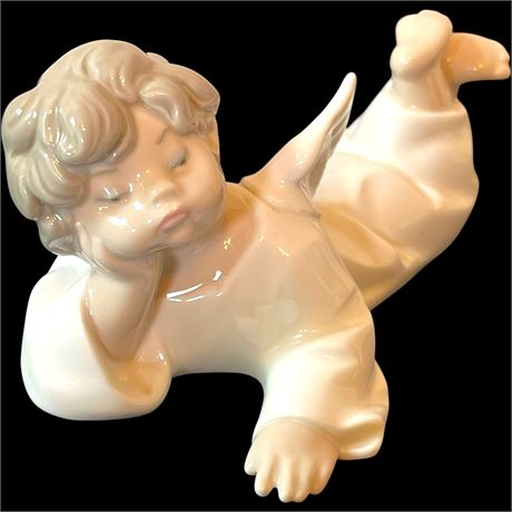 Lladro "Angel Thinking" Porcelain Figurine