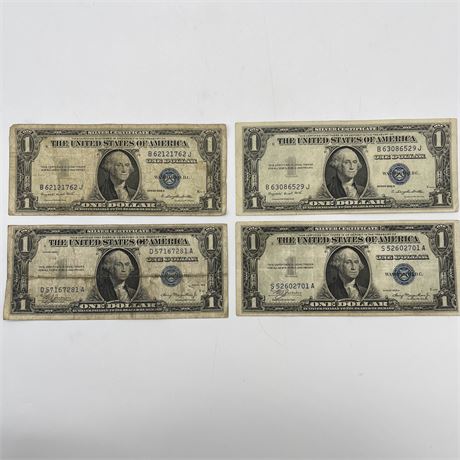 1935 G/A Blue Seal One Dollar Silver Certificate Bank Notes