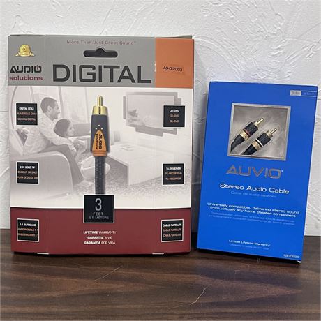 NIB 3 Foot Digital Audio Solutions Connector & Auvio Stereo Audio Cable