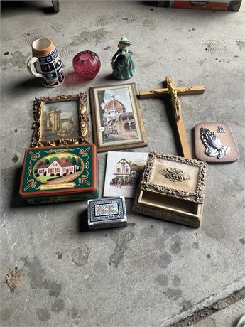 assortment of decorative items