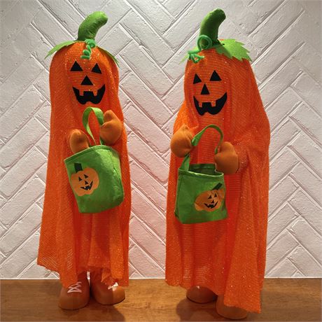 Pair of Standing Light-Up Halloween Decorations with Color Changing Lights