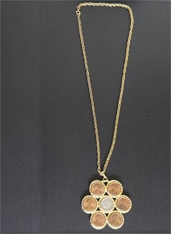 Unique Goldtone Coin Necklace