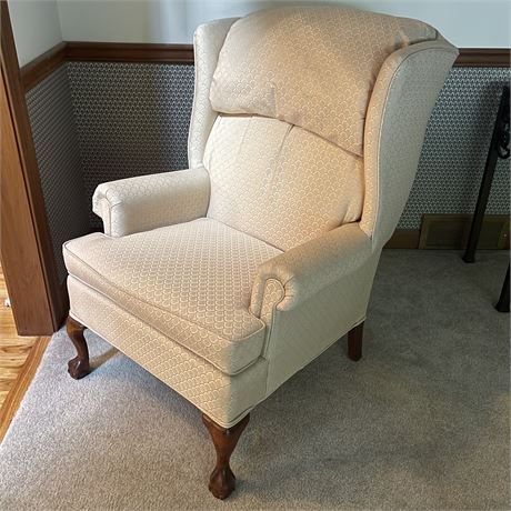 Queen Ann Wingback Chair with Claw and Ball Feet
