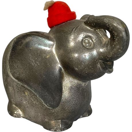 Vtg Walt Disney Dumbo Pewter Coin Bank