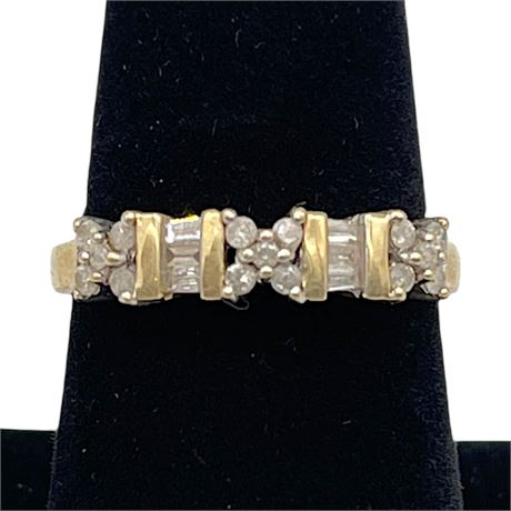10K Yellow Gold Diamond Cluster Size 7.75 Ring