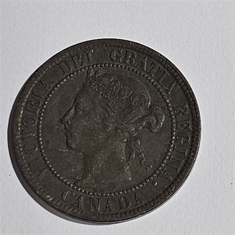 Canadian one-cent coin from 1893