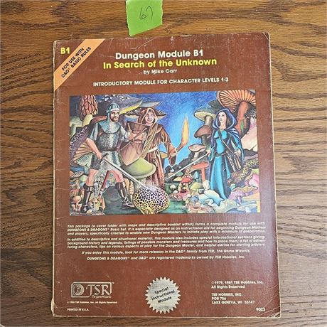 Dungeon and Dragons In Search of the Unknown
