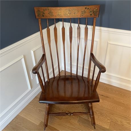 Solid Wood Vtg Hitchcock Style Rocking Chair