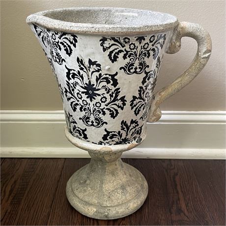 Decorative Glazed Cement Planter/Vase