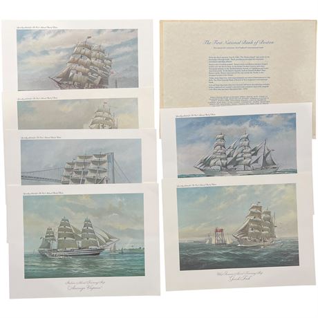 Charles Lundgren Celebrated Sailing Ships First National Bank of Boston Prints
