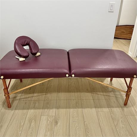 Golden Ratio Woodworks Folding Portable Massage Table w/ Face Cradle and Bag