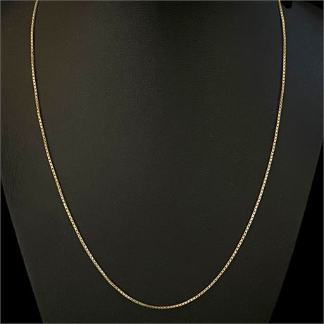18k Gold Box Chain 18" Necklace