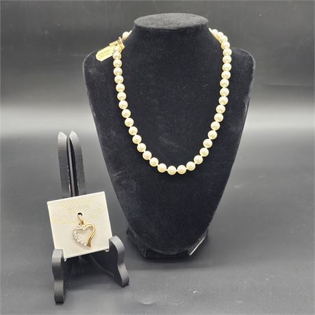 Pearl Necklace Fish Hook Clasp