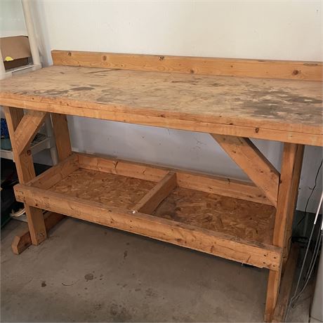 Handcrafted Wooden Work Bench