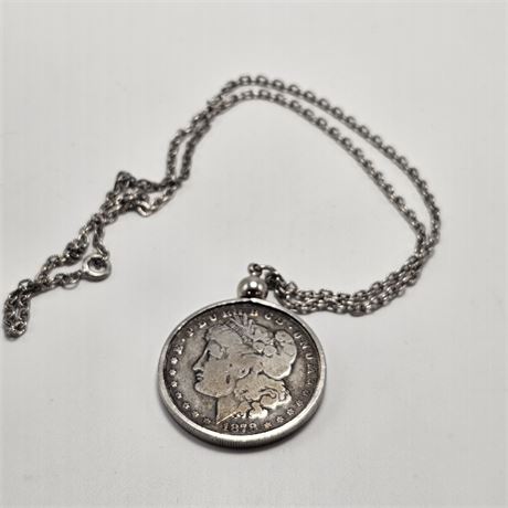 1878 Morgan Silver Dollar Made into a Necklace