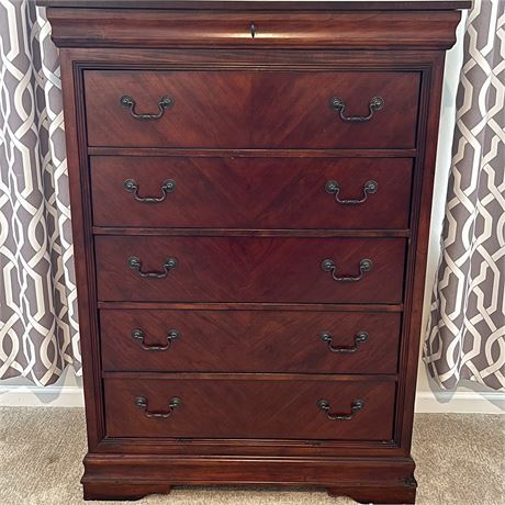 Vtg Klaussner Solid Wood 5-Drawer Dresser