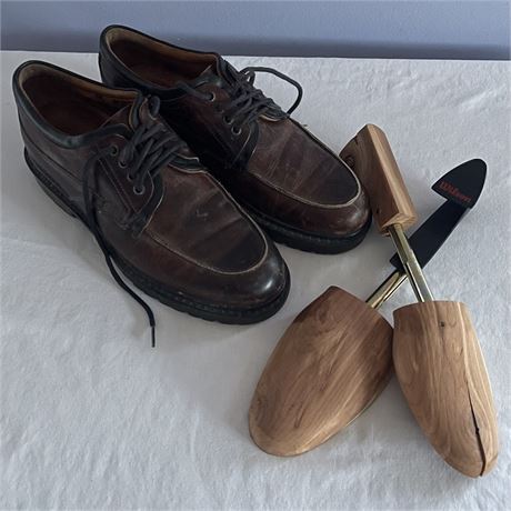 Vtg Johnston & Murphy Size 9 Leather Men's Shoes w/ Shoe Stretchers