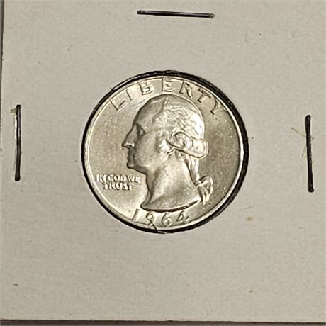 1964  Silver Washington Quarter.