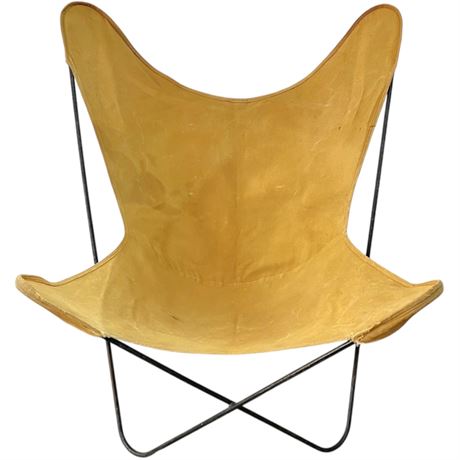Mid Century Canvas & Iron Butterfly Sling Chair