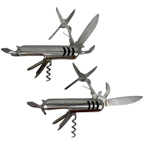(2) Vtg Myron Swiss Army Pocket Knives