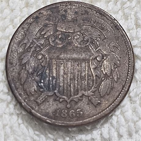 1865 United States Two-Cent Piece.