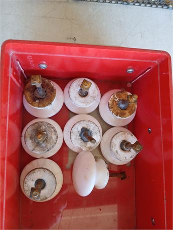 8 porcelain knobs