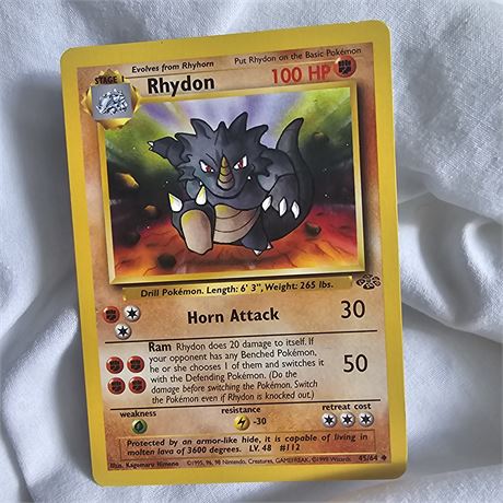Rhydon Pokémon trading card