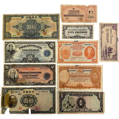 Vtg Foreign Bank Notes