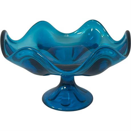 MCM Viking Glass Bluenique 6 Petal Compote