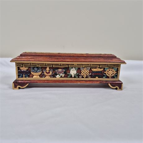 LG Tibetan Incense Burner Hand Carved & Painted