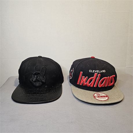 Vintage Cleveland Indians Hats (1)- Leather Bill
