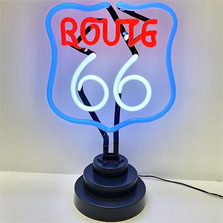 Route 66 Hand-Blown Neon Tubing Light - Model AD-599