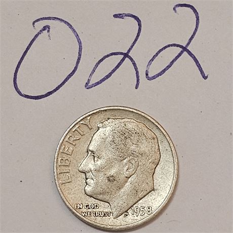 1958 D Roosevelt Dime Silver