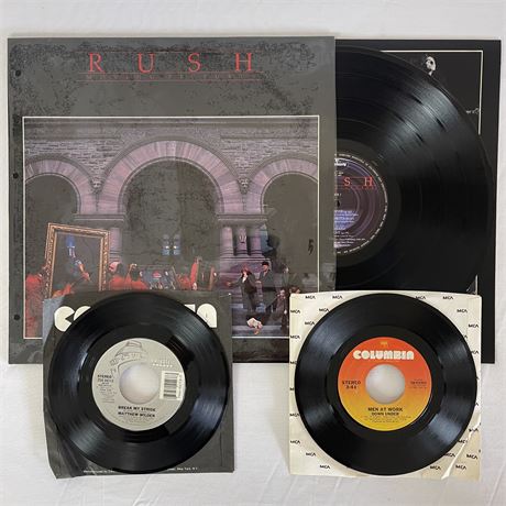 Rush Vinyl Record with Matthew Wilder and Men at Works 45's