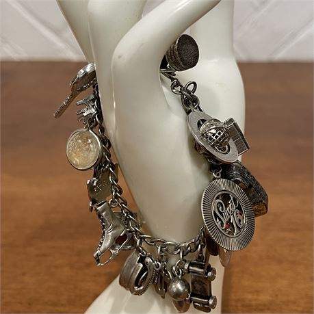 Danecraft Sterling Charm Bracelet w/ Assorted Charms