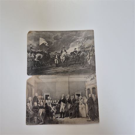 Antq A.W. Elson Engravings Washington & Revolutionary War Scenes