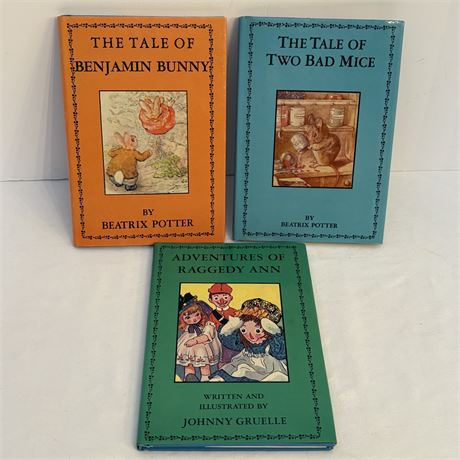 Vtg. Beatrix Potter and Raggedy Anne Book Trio
