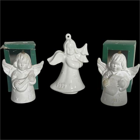 1977 & 1981 Goebel Annual Angel Bell Ornaments & 1979 Goebel Ornament