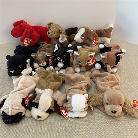 (12) TY Beanie Babies - Dogs and Cats