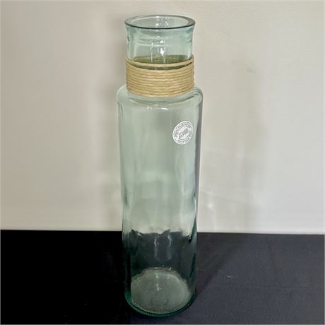 Vidrios Sam Miguel 21.5"T Thick Blue Recycled Glass Vase