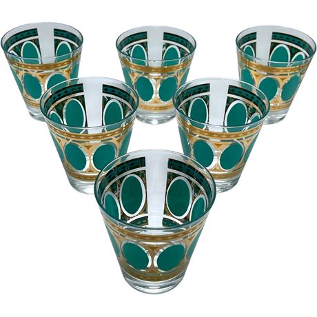 (6) Mid-Century Fred Press Lowball Whiskey Glasses