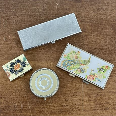 Bundle of Vintage Pill Cases and Double-Sided Mirror Case