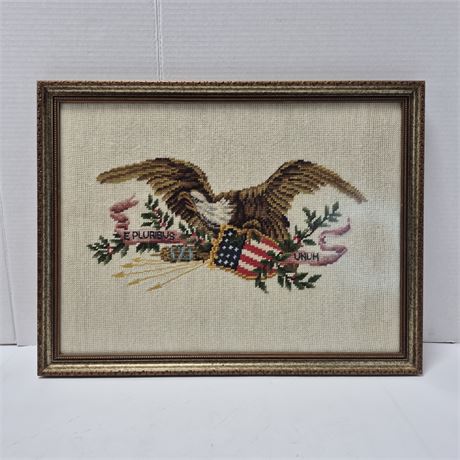 Framed Eagle Needlepoint