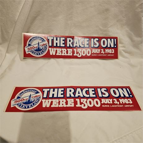 1983 bumper sticker commemorating the Budweiser Cleveland 500 race.