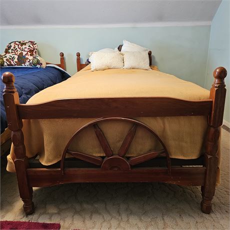 1960's Western Wagon Wheel Twin Bed Frame 2 of 2