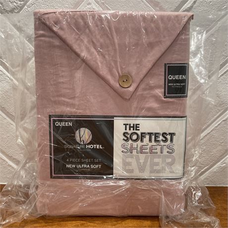 NEW Ultra Soft Signature Hotel 4 Piece Sheet Set - Queen