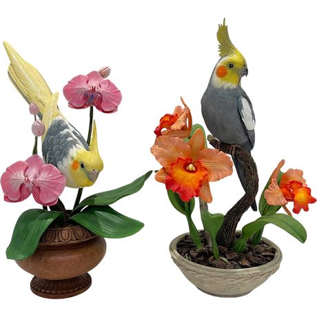 The Danbury Mint Bob Guge Cheerful & Joyful Companion Bird Figurines