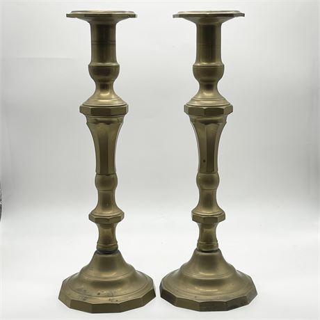 Pair of Vtg Brass Candlestick Holders