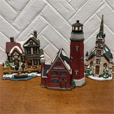 Mix of Lighted Ceramic Christmas Houses
